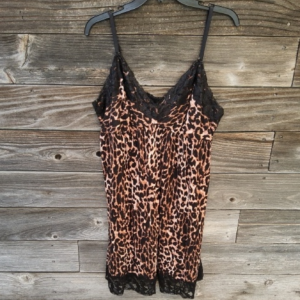 Soma Leopard Lace Slip Nightgown Size XL